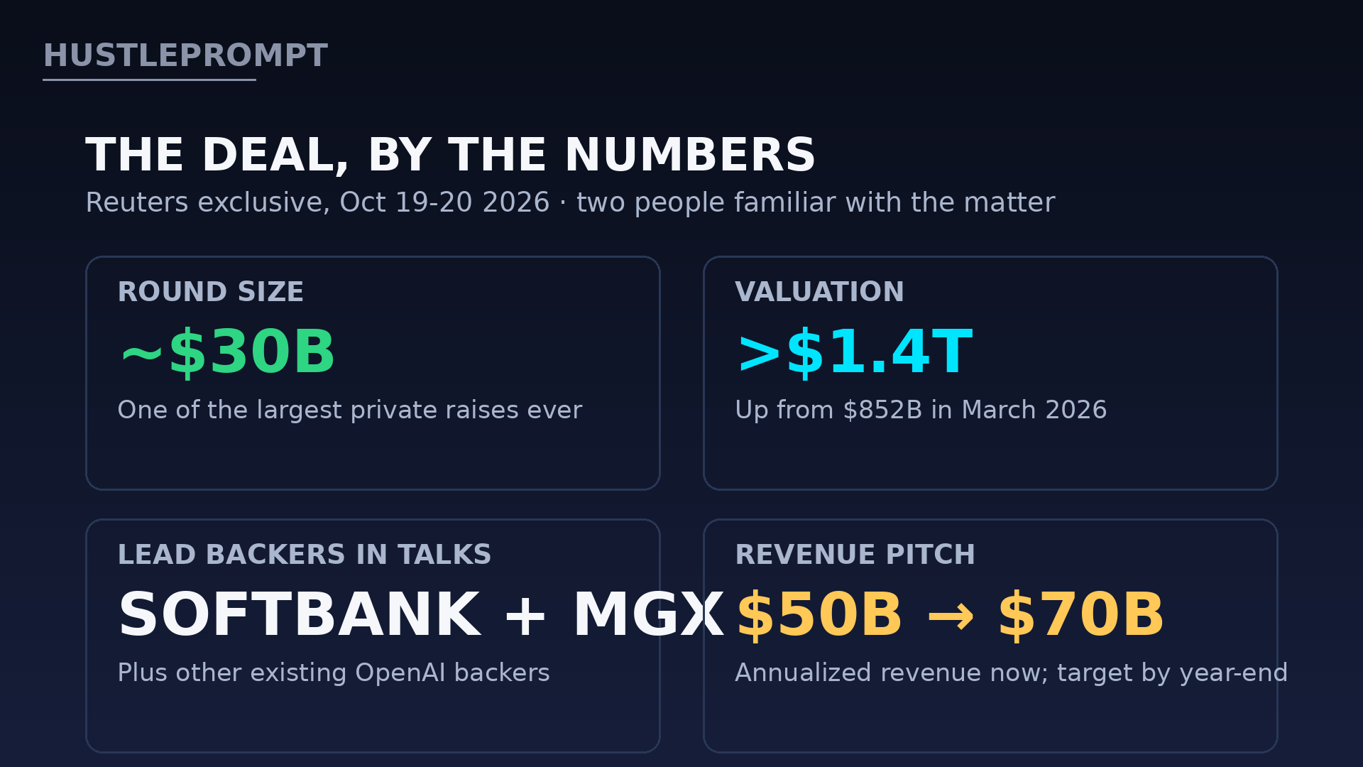 Key figures in OpenAI's $30 billion fundraising push at a $1.4 trillion valuation