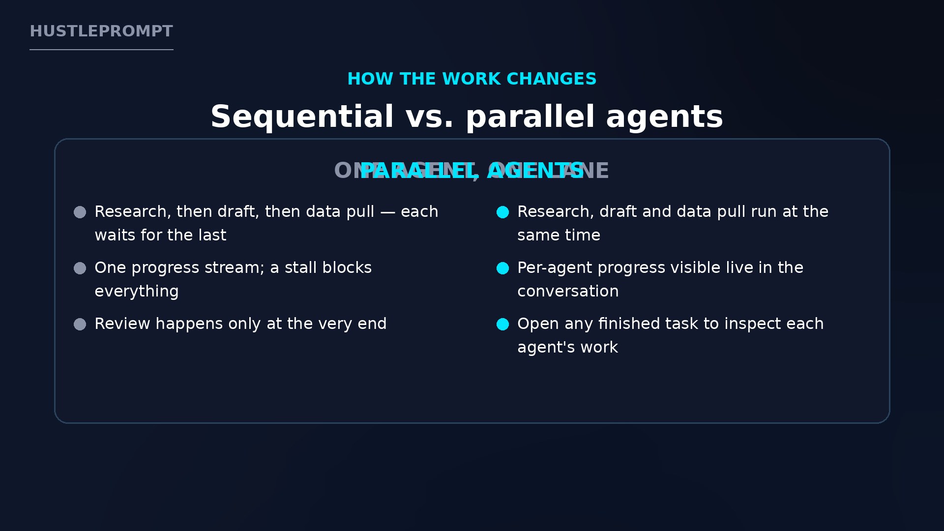 Comparison of sequential versus parallel agent workflows in ChatGPT