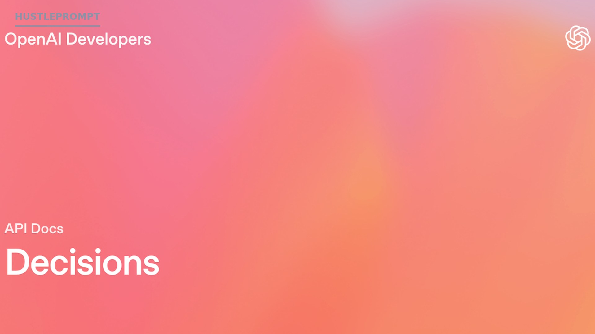 OpenAI Decisions API documentation cover