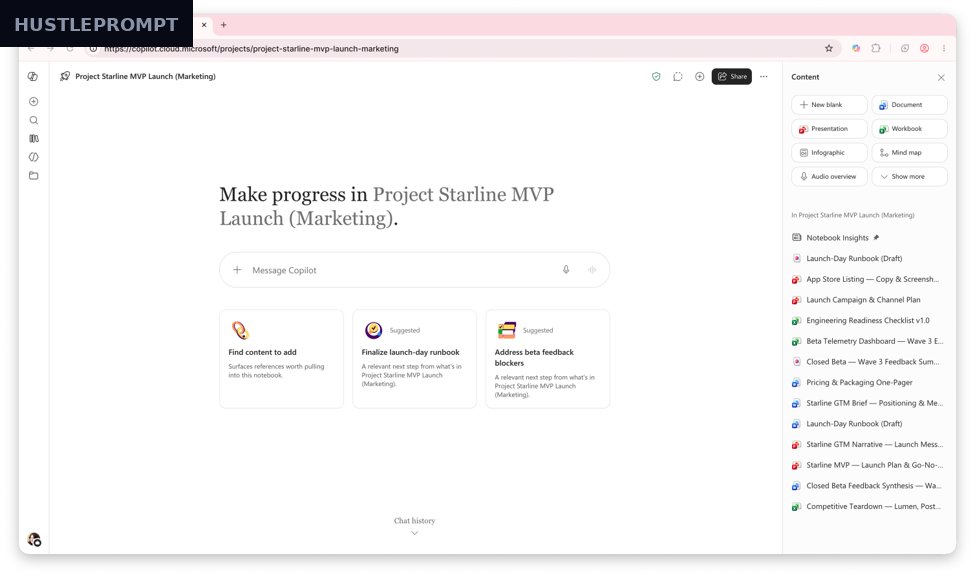 Official Microsoft visuals for the Copilot Notebooks October 2026 update