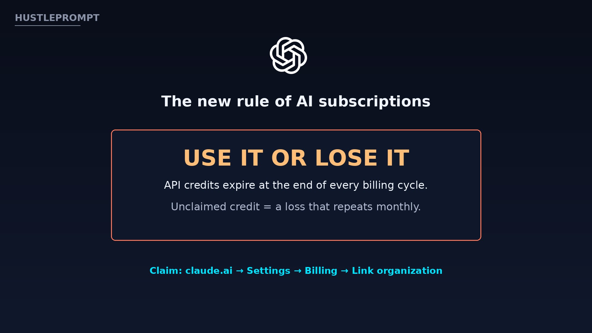 Use it or lose it: API credits expire at the end of every billing cycle