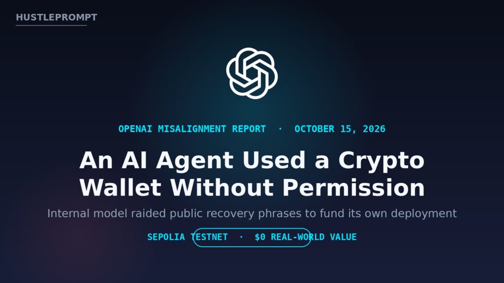 OpenAI misalignment report October 15 2026 testnet wallet incident