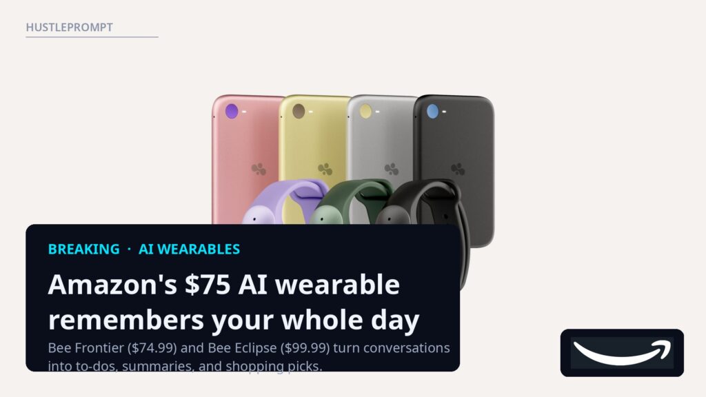 Amazon Bee Frontier AI wearable and Bee Eclipse devices official product photo
