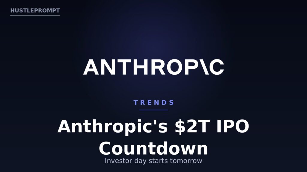 Anthropic's $2T IPO Countdown Starts Tomorrow