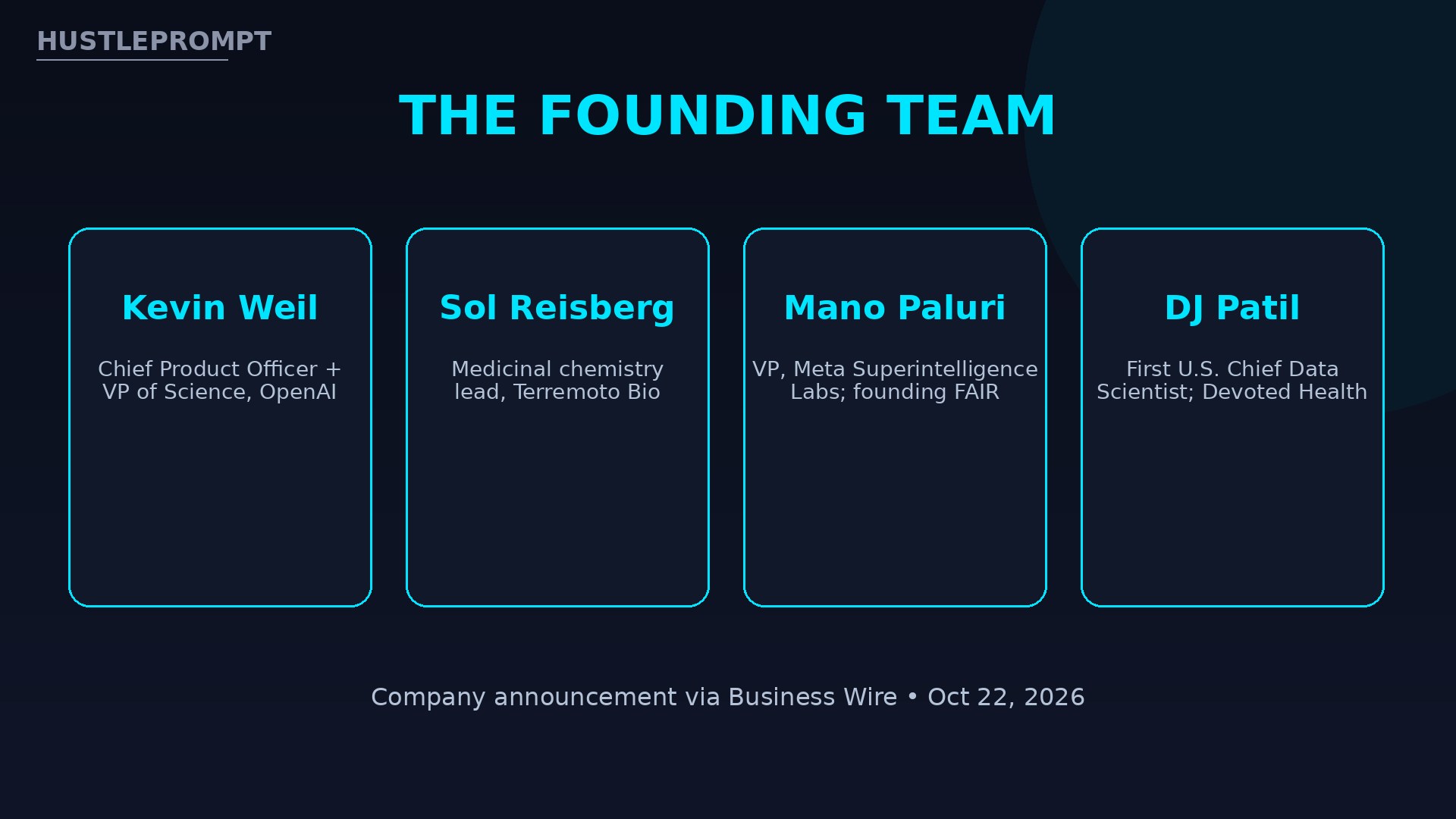 Warp Sciences founding team: Kevin Weil, Sol Reisberg, Mano Paluri, DJ Patil
