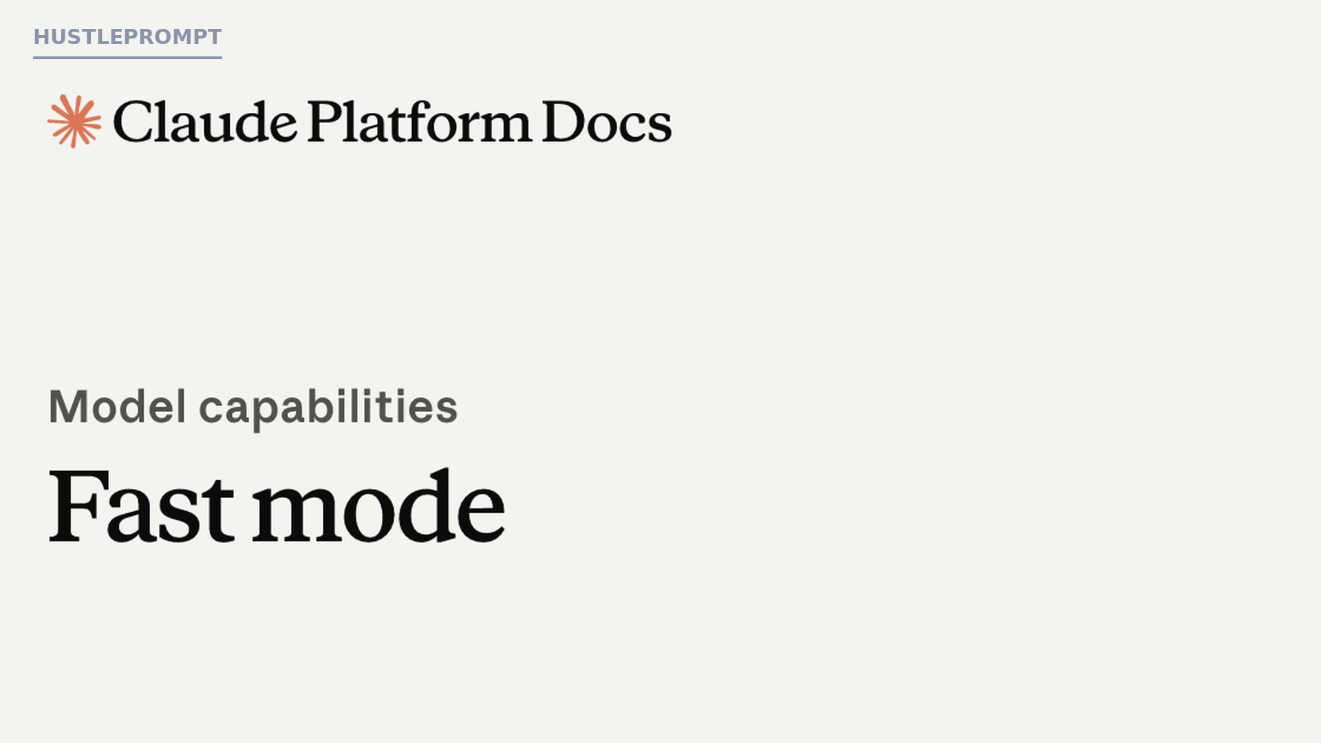 Anthropic Fast mode documentation page