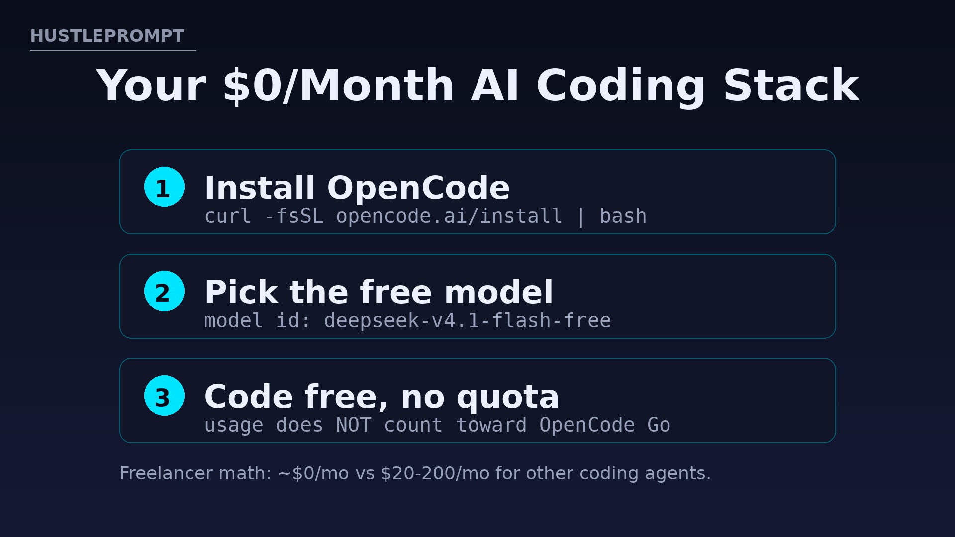 Zero-cost coding stack steps