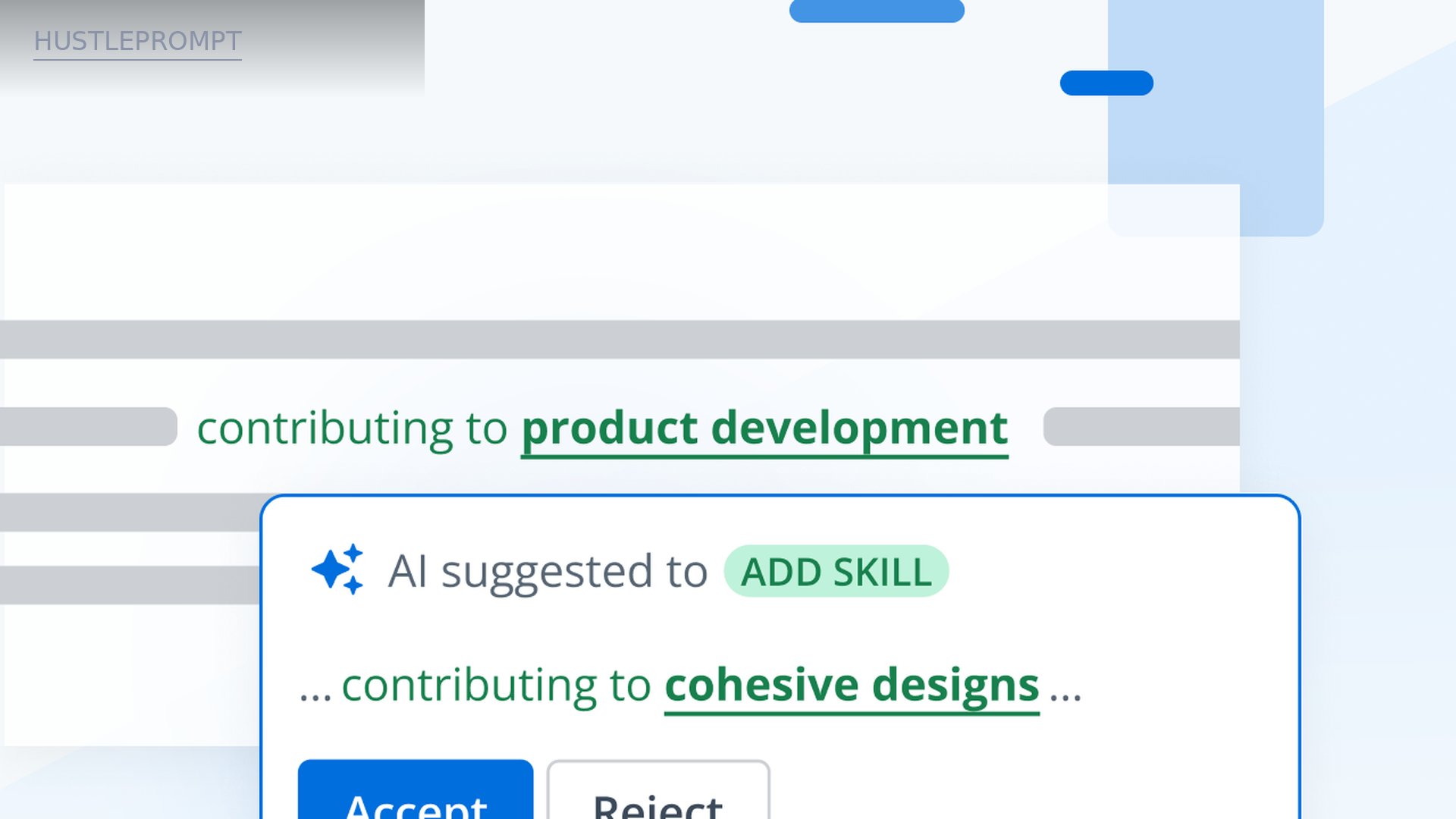 Jobscan match-rate report showing a resume scored against a job description with AI-suggested skill additions