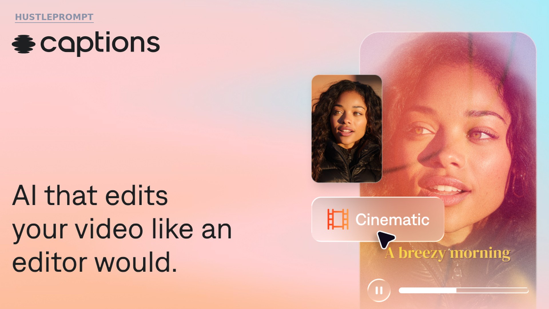 Captions official brand image from captions.ai, the AI video editing app for creators